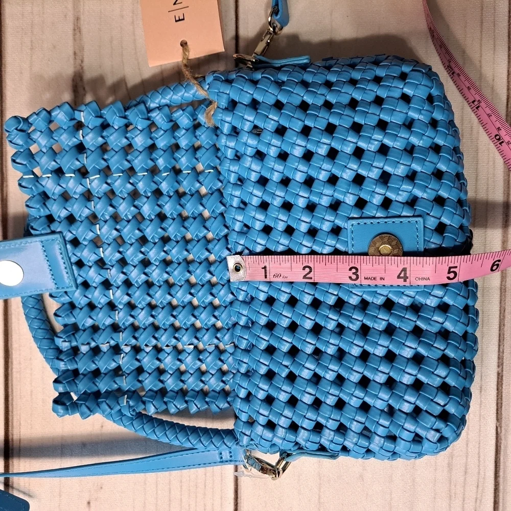 Expressions NYC Blue Woven Women's Bag Wear 2 Ways